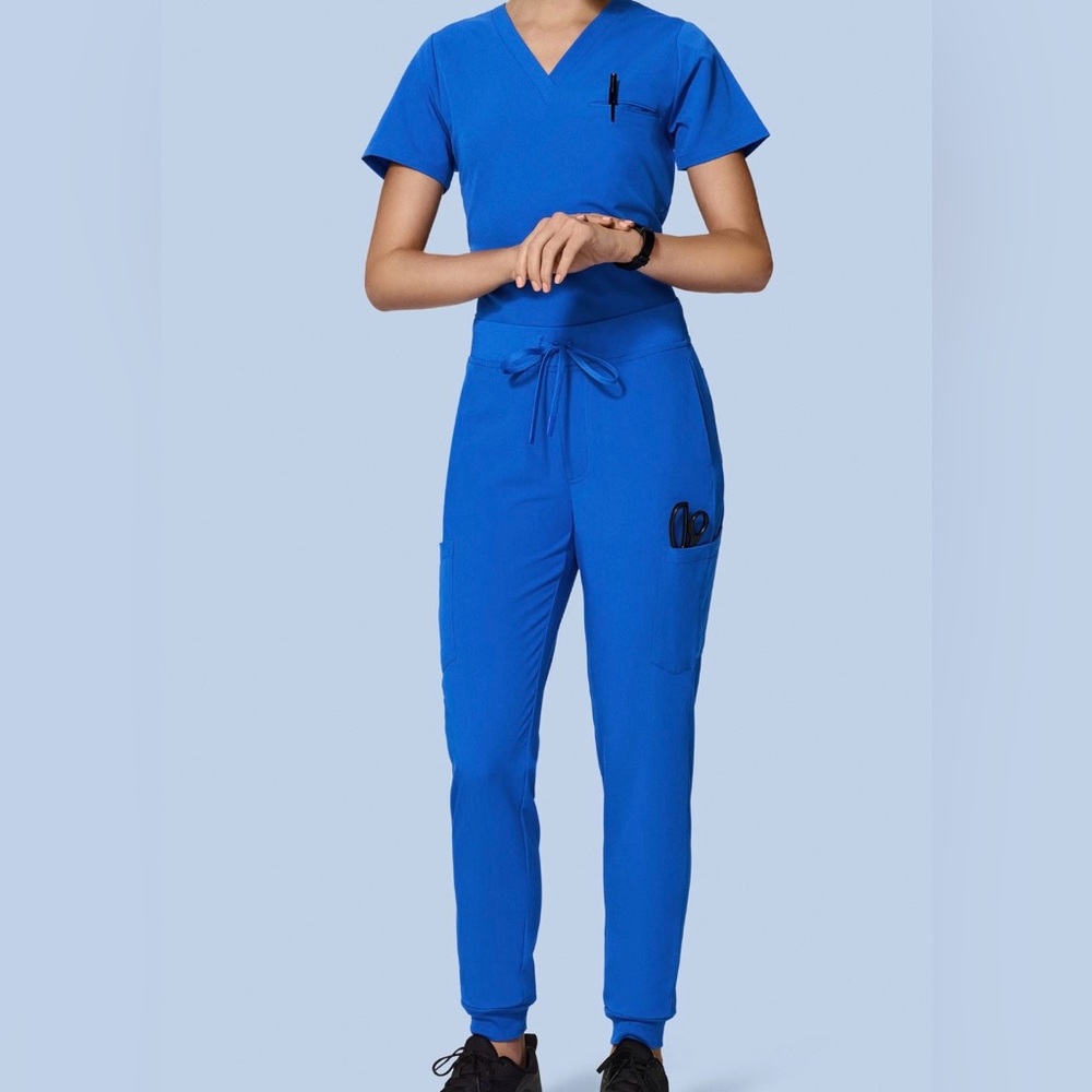 Mandala Royal Blue Medical Scrub Set Gently Worn